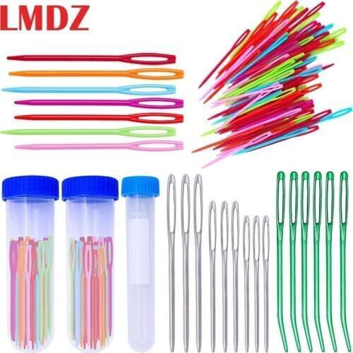 LMDZ Knitting Needle Yarn Needle Large-Eye Blunt Bent Tapestry Plastic Large Eye Sewing Craft Knitting Weaving Stringing Needles