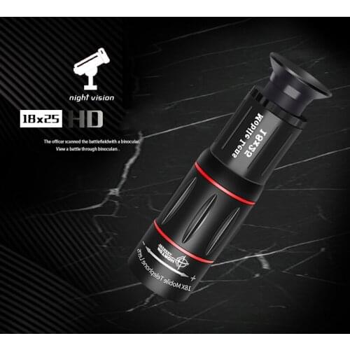 Telescope Long Range18X25 Connect Phone Monocular Powerful Lenses Night Vision Spyglass Hiking Supplies Tourism And Recreation