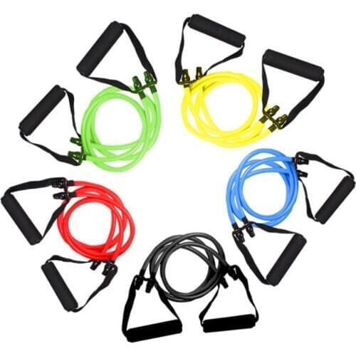 Muscle Trainer Slimming Strength Elastic Pull Rope Fitness Exercises Yoga Pilates Single Resistance Band For Home
