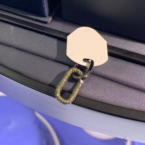 UMGODLY 1pc Fashion Earrings Black Color Dark Grey Small Mono White Chain Link Earring Pave Zirconia Women Brand Jewelry