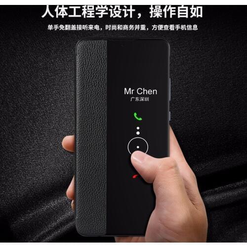 For Huawei P30 Pro Case Window View Smart Flip Cover for Huawei P20 P30 Mate 20 Mate 30 Pro Genuine Leather Case Wake up Cases