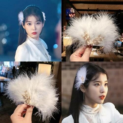 1Pcs Fashion Simple feather Hair Clip Hairpin Barrette White Feather Hair Claws Hair Styling Tool