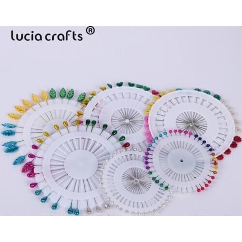 1Set Colorful Fixed Needle Pearl Flower Leaves Heart Shape Dressmaking Pins DIY Wedding Corsage Positioning Sewing Tools J0246