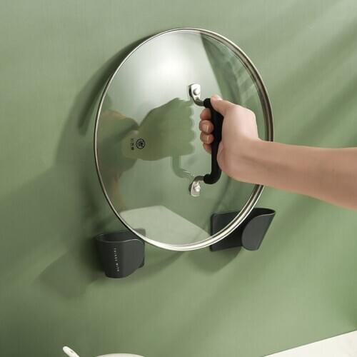 1pair Pot Lid Rack Pan Cover Holder Wall Mounted Kitchen Cooking Utensil Tool Rest Organizer Storage Rack Tools Cocina