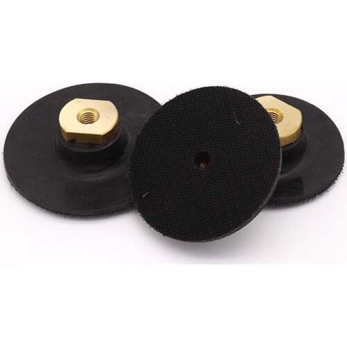 1PCS 3'' 4'' Flexible Rubber Backing Pad Hook and Loop Disc M10 M14 for Angle Grinder