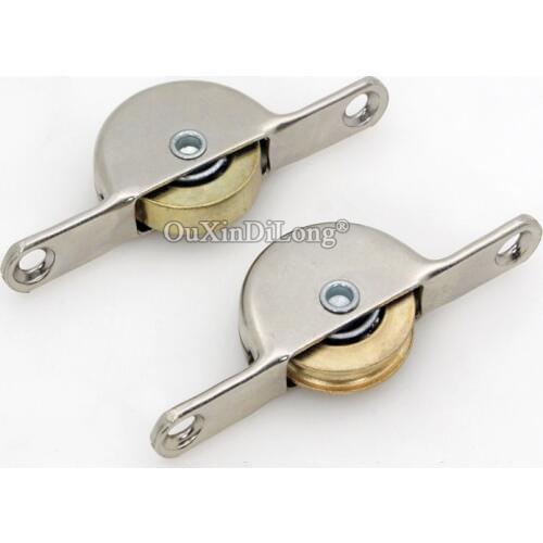 Brand New 10PCS Sliding Door Rollers Wardrobe Cupboard Cabinet Door Push / Pull Pulleys Runners Copper Wheels Window Hardware
