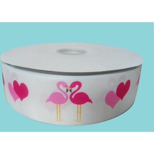 2" inch 50 mm 5cm couple crane with love free shipping printed grosgrain ribbons for gift decoration