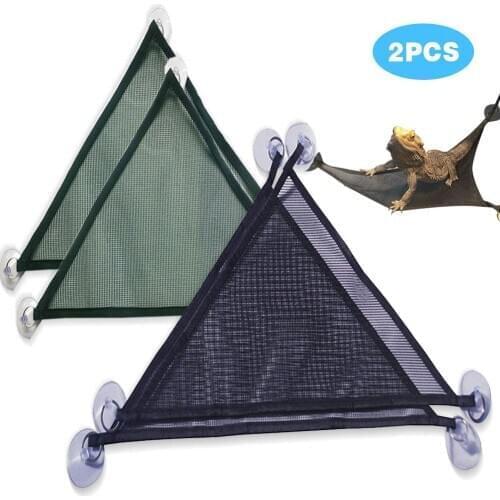 2 Pcs/Set Pet Reptile Hammock Mesh Sleeping Bed Play Toys Swing For Reptile Snake Lizard Climb Products With Suction Cup