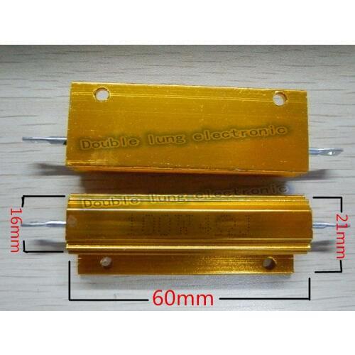 2pcs/lot 1R 2R 3R 4R 5R 6R 8R 10R 18R 24R 25R 2 Ohm 100W Watt Wirewound Aluminum Power Metal Shell Case Resistance Resistor