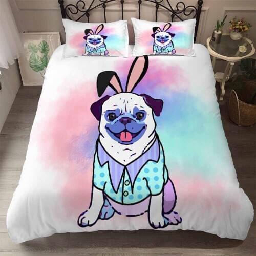 2020 New Gift Pet Dog Cotton Bedding 3-piece Digital Printed Bed Sheet Pillowcase