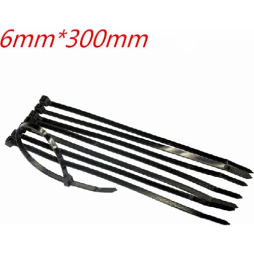 Free Shipping 250 PCS/lot wholesale 6mm*300mm black Self-locking Plastic Plastic Nylon Cable Ties,Wire Zip Tie