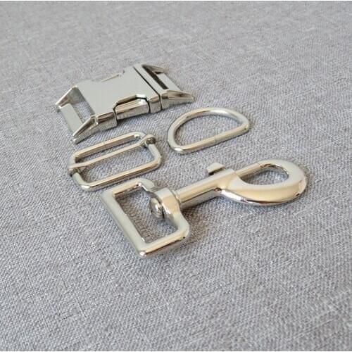 50 sets 30mm strong metal hardware carabiner D ring adjuster straps release buckle for paracord dog collar leash DIY accessory