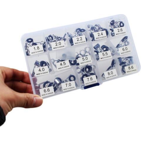 75 pcs Guide ring eye more number lure rod raft rod guide ring stainless steel ceramic guide eyes suit rlure rod guide ring