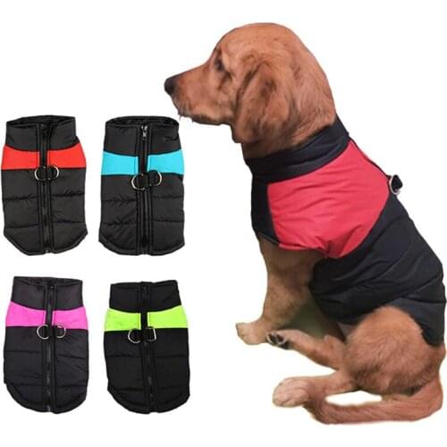 8 Size S-5XL Winter Dog Clothes For Pet Waterproof Warm Large Dog Vest Cat Puppy Dog Ski Coats Jackets Green/Red/Blue/Pink