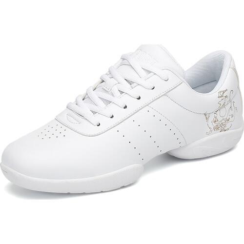 White Aerobic Shoes Childrens Adult Fitness Shoes Gymnastics Sports Jazz Dance Shoes For Women Cheerleading Shoes Womens Size44