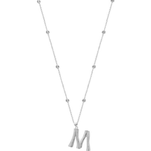 Large Bamboo Silver Letter Rodium - M