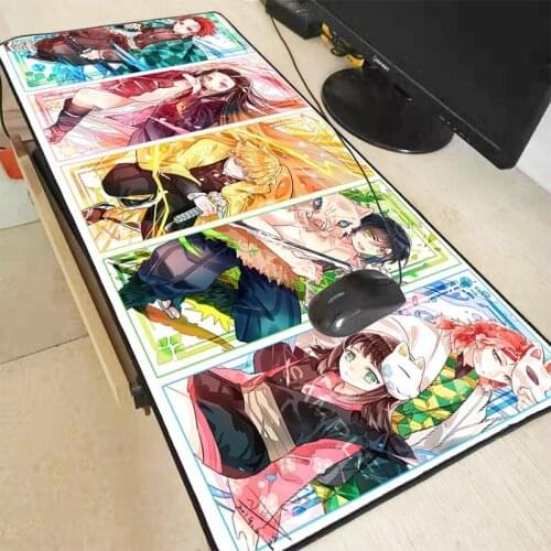 Anime Demon Slayer Kimetsu No Yaiba Gaming Large Mousepad Big Computer Mouse Mat Office Desk Mat Keyboard Pad Mause Pad