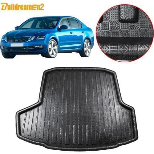 Buildreamen2 For Skoda Octavia Sedan Hatchback Car Trunk Mat Tray Boot Liner Floor Cargo Carpet Pad 2014 2015 2016 2017 2018
