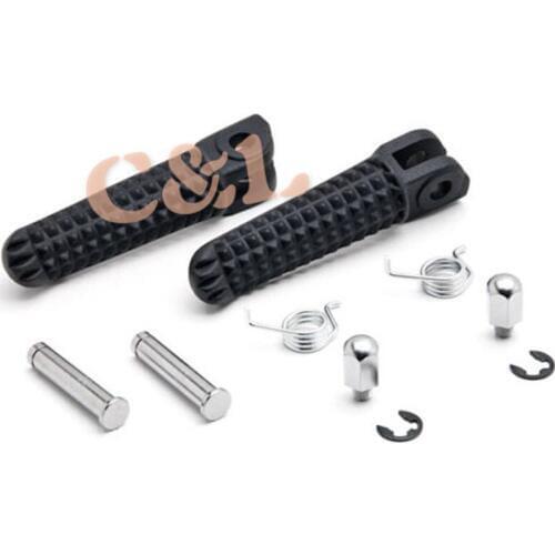 Black Motorcycle Front Foot Pegs Footrests Left&Right For Yamaha YZF R6 1999-2014