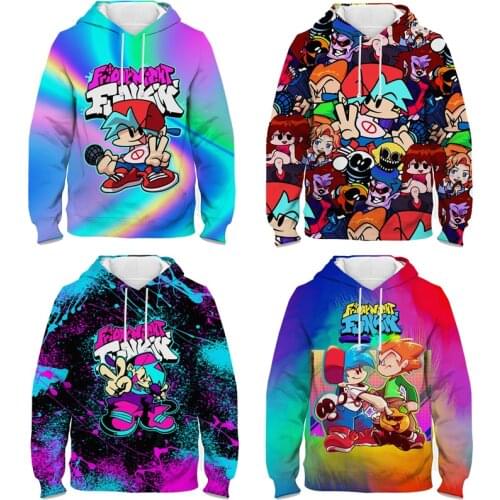 Children Friday Night Funkin 3D Print Hoodies Kids Anime Sweatshirts Boys Girls Cartoon Pullovers Sudadera Spring Autumn Tops