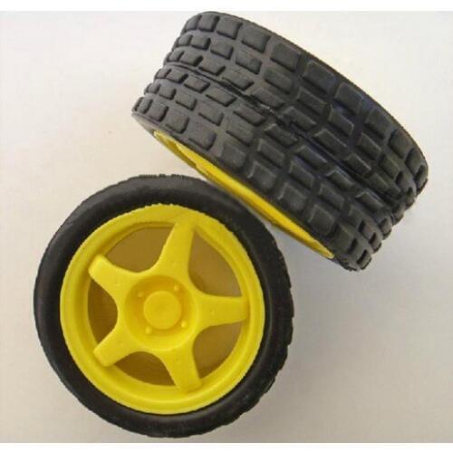F05081 1 Piece DIY intelligent Car Robot Accessory: 65 * 27 * Dia 5.3mm Rubber Car Wheel Tire + FS