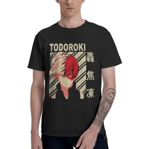 Boku No Hero Academia Japanese Anime T-shirt Men Fashion T Shirt Short Sleeve 100% Cotton Shoto Todoroki Tshirt Cool Tees Tops