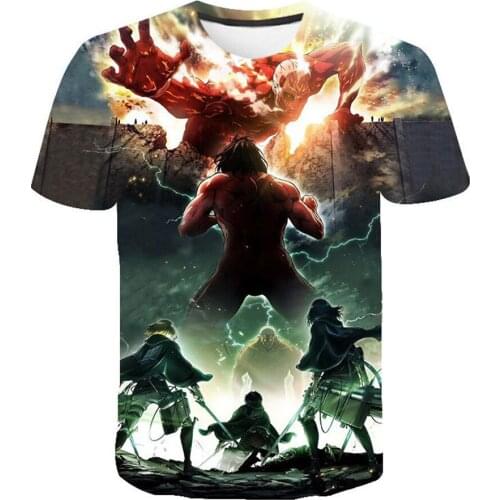 Anime Attack On Titan Anime 3D Printed T-shirt Fashion Hip Hop Streetwear T Shirt Men Women Horror Shirts Casual Cool Top Tees