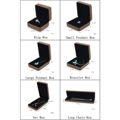 Brown Velvet Jewelry Store Packing Box Anniversary Party Proposal Ring Gift Box Earring Pendant Necklace Bracelet Storage Case