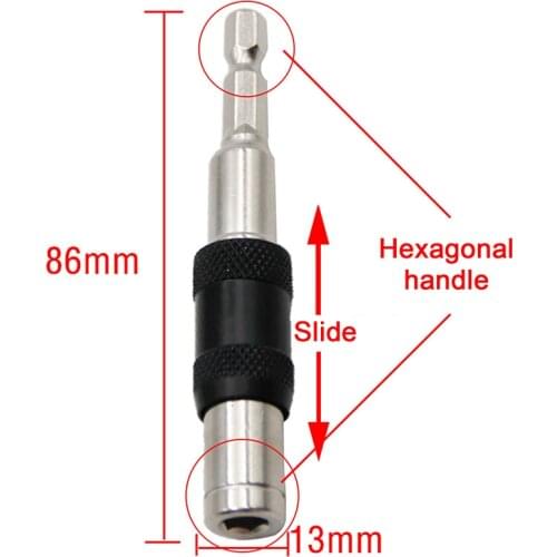 Magnetic Screw Drill Tip Quick Change Locking Bit Holder Drill Screw Tool Drive Guide Drill Bit Extension Rod Wood Tool