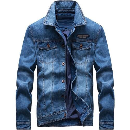 2019 Fashion denim jacket for men turn down collar long sleeves single breasted spring autumn jeans outfit casual blouse tops 3X