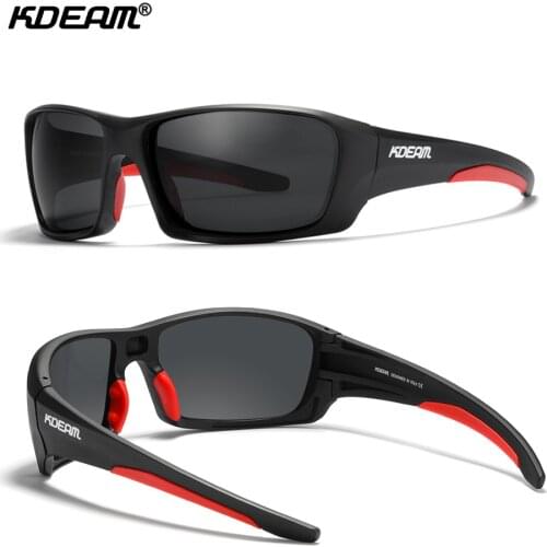 KDEAM TR90 Sport Sunglasses Men Fishing Driving Goggle Polarized Anti Resistance Sunglass 2021 With Free Box