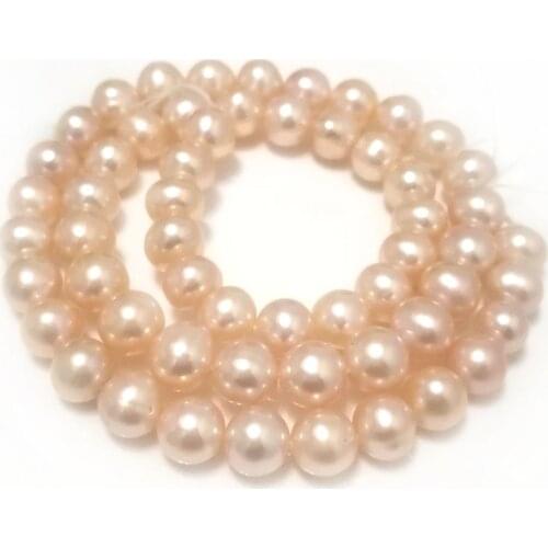 16 inches AA+ 7-8mm High Luster Natural Pink Round Freshwater Pearl Loose Strand