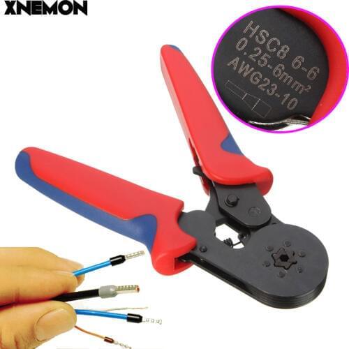 New 1PC HSC8 6-6 MINI-TYPE Self-Adjustable Crimping Plier 0.25-6mm Terminals Crimping Tools Multi Tools