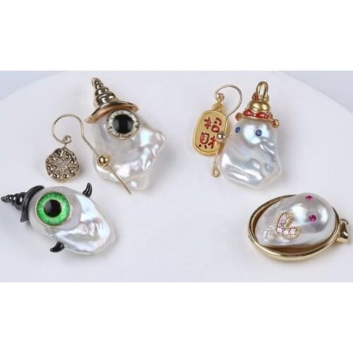 Newest Design Natural 18-20mm Large Size White Baroque Freshwatr Pearl Monster Pendant For Necklace