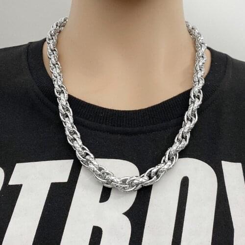 Mens Necklace Titanium Steel Fitness Thick Necklace Thick Long Mens Trendy Chain Fashion Necklace Jewelry