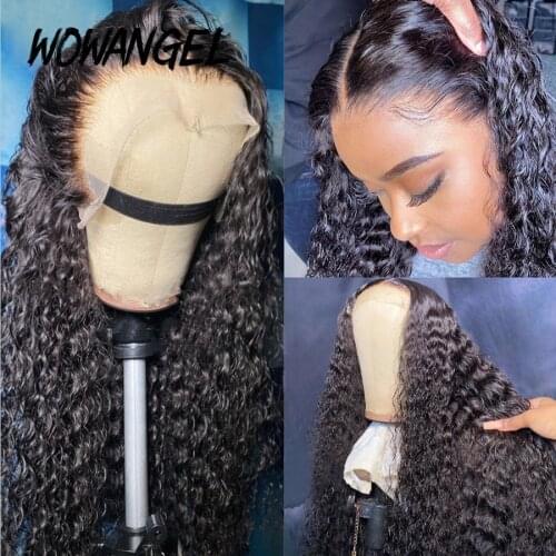 Deep Curly Wave 13x4 Frontal Wigs For Black Women Human Hair Curly Wigs Brazilian Remy Wet Wavy Water Wave Lace Front Wigs