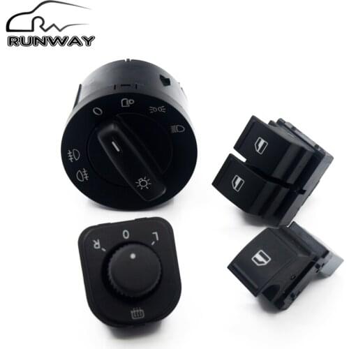 Factory direct sales! New Headlight switch Mirror swicth Window Switch 4PCS / SET for VW Caddy Jetta Golf 5 MK5 V Puls Passat B6