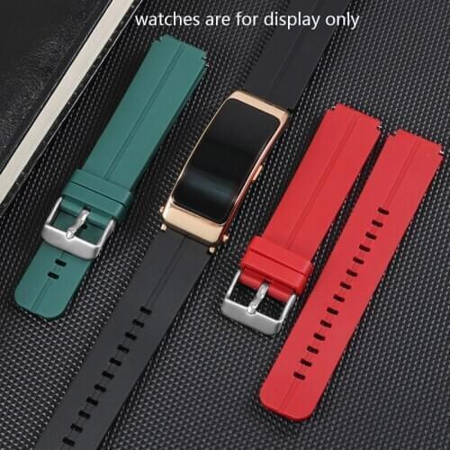 Quick Release Waterproof Silicone Watchband 16mm black white Bracelet For Huawei B3 B6 Smart Sport watch chain
