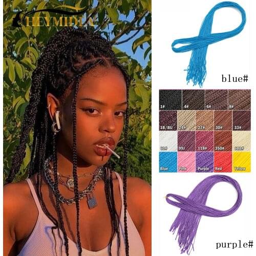 Synthetic Crochet Hair Zizi Braids Box Braids Bundles Chorliss Colored Braiding Hair Extensions Purple Pink Blue зизи косы Hair