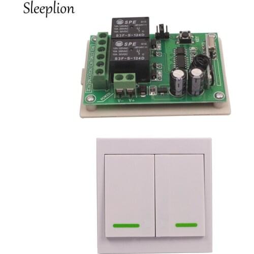 Sleeplion DC 24V 10A Relay 2CH wireless Wall Panel Remote Control Switch Transmitter+ Receiver