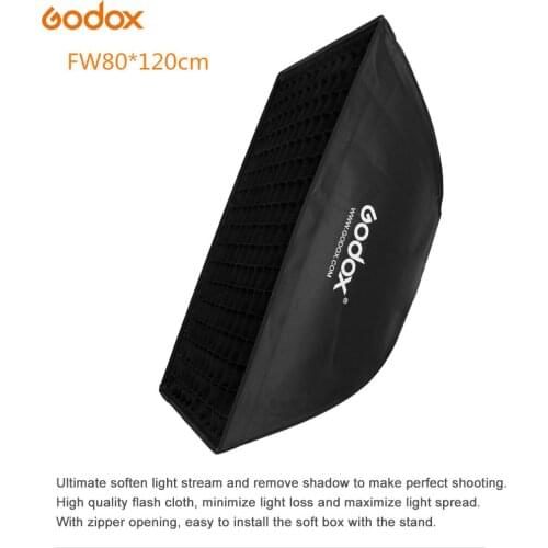 Godox softbox 80*120cm 32"x 47" Portable Rectangular Honeycomb Grid Softbox soft box with Bowens Mount for Studio Flash
