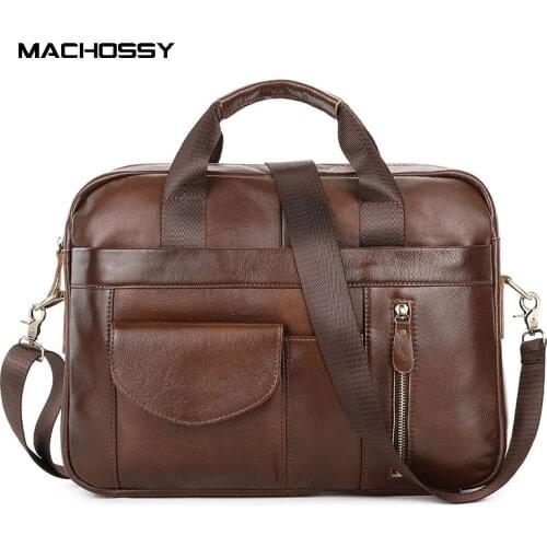 Men Leather Bags Genuine Leather Shoulder Bag for Male Soft Leather Laptop Briefcase Messenger/Crossbody Bag Casual Men Handbag
