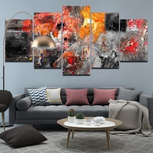 Bright Red and Black Colors Visual Impact Abstract Art Wall Painting Printing Frameless Living Room Decoration Painting