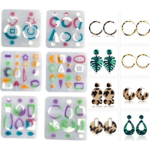 Mirror pendant earring mould DIY epoxy resin jewelry mould handmade craft tools