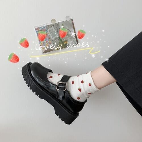 Lolita Lady Maid Uniform Performance Buckle Round Head Thick High Heel Muffin Thick Sole Single Shoe Cosplay Mary Jane Shoes