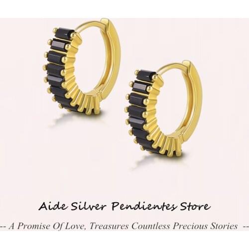 AIDE Small Round Gold Hoops Earrings For Women 925 Sterling Silver Colorful Zircon Snake Gold Earrings Boucle D’oreille 2021