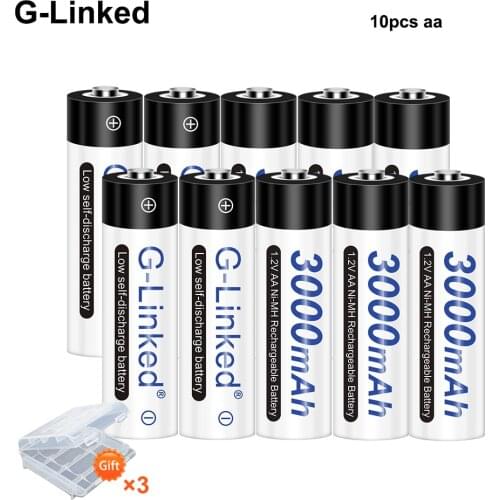 10PCS AA Rechargeable Battery ni-mh 1.2V AA 2200mAh for Toy Thermometer Mouse Calculator Batteries