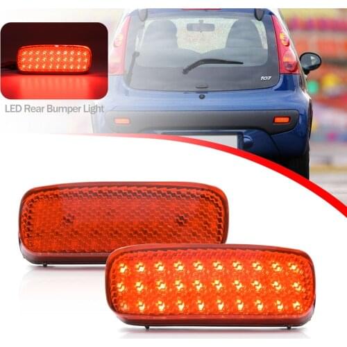 2Pcs Led Rear Bumper Reflector Lights Car Tail Lamp For Peugeot 107 206 607 2005-2012 Fiat Scudo 2007-up Citroen C1 C5 05-08