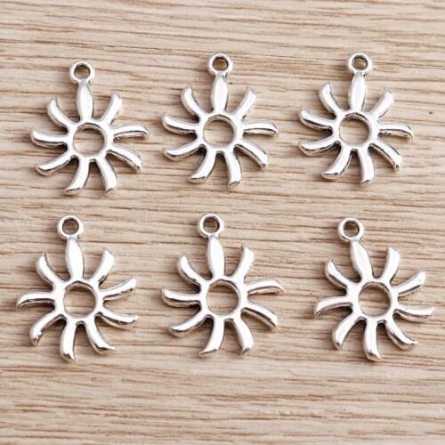 20pcs 15*19mm Fashion Sun Charms for Jewelry Making Handmade Crafts DIY Sunshine Charms Pendants Earrings Bracelets Accessories