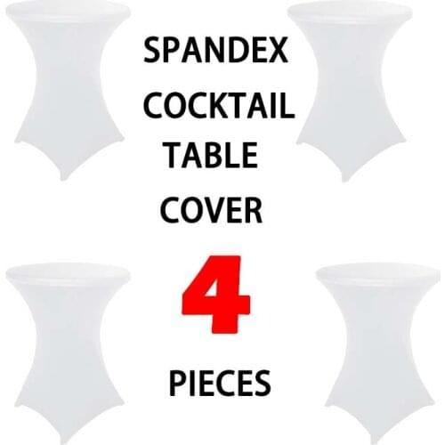 4 pieces Colored Lycra Spandex Stretch Cocktail Dry Bar Table Cover Sock Tablecloth Wedding Event Party Hotel Decoration HAORUI